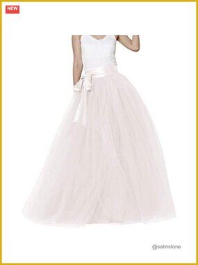 Women's Long Tutu Tulle Skirt Full Party Prom Evening 5-Layer